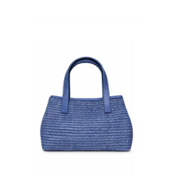 bolso de rafia artesanal color azul modelo CALA