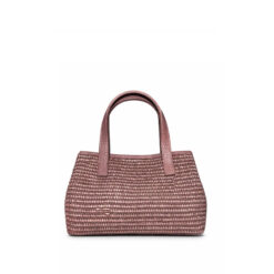 bolso de rafia artesanal color marrón chocolate modelo CALA