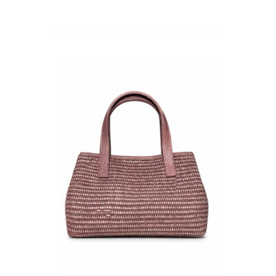 bolso de rafia artesanal color marrón chocolate modelo CALA