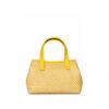 bolso de rafia artesanal color natural con asas amarillas modelo CALA