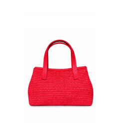 bolso de rafia artesanal color rojo modelo CALA